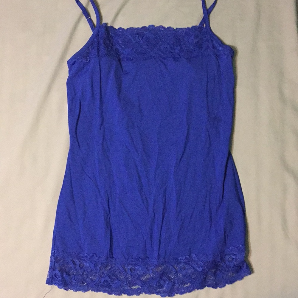Navy blue lace tank top